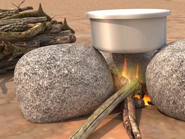 How to Reduce Firewood and Fuel in Cooking: Using Rocks and a Grate
